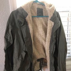 Hunter Green Sherpa jacket!
